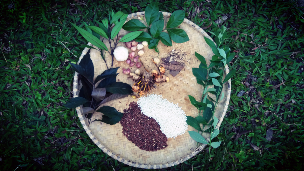 Some of the base ingredients of wet talcum powder.