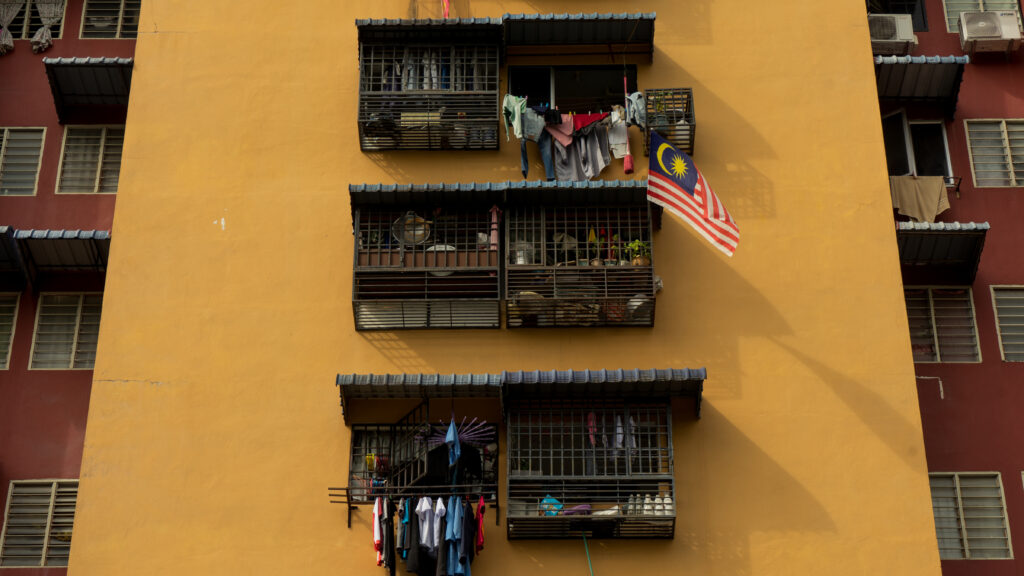 A facade of a residential building in Malaysia.